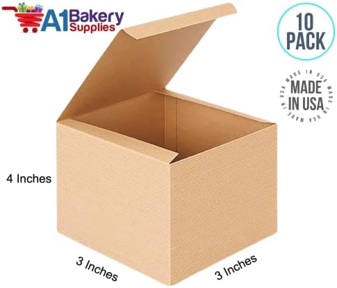 A1 Bakery Supplies Preimer High Kraft Pinstripe Brown Treat Boxes de presente
