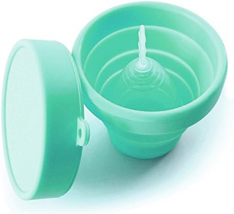 Copa de silicone dobrável Copo dobrável de esterilização para xícaras menstruais e armazenar sua copa de diva - dobrável para viajar de trevo de sorte