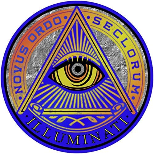 Adesivo Illuminati da Nova Ordem Mundial - Sociedade Secreta Decalque Holográfico de Vinil 3 x 3 polegadas | Para o carro de carro de carro