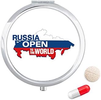 Rússia aberta ao dispensador de recipiente de caixa de armazenamento de caixa de bolso de mapa da bandeira mundial