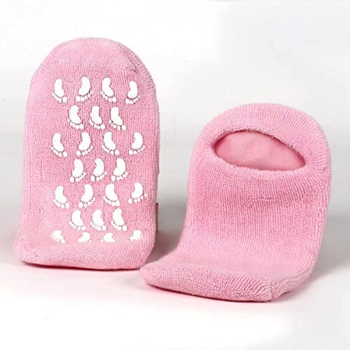 Bellesha Spa hidratante meias de gel para pés e tornozelos secos - ajuda a reparar a pele rachada e suaviza os pés
