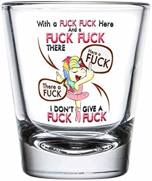 Bubble abraça Unicorn Shot Glass Transparent 1,5 oz, espirituoso engraçado Rainbow Pegasus Fairy Myth Myth fofo sarcasmo