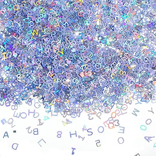 3500 peças Número do alfabeto Glitter Glitter 6 mm Confetes de confete a laser confetes de festas brilhantes Decorações de mesa