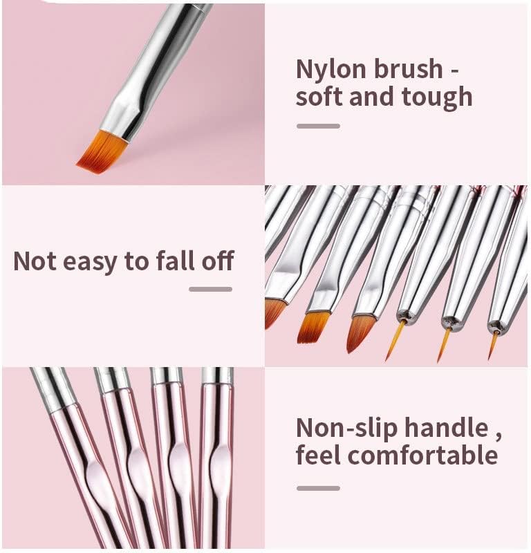 N/A UNID ARIP ARTE ACRYLIC GEL Extension Brushes Kit Linhas de Flor Pintura de Flores Desenho Desenho Pen Manicure Tools