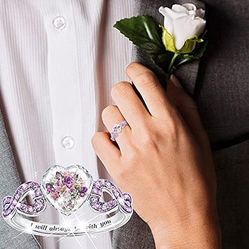 Anel de cristal do coração da moda tuu, liga de liga microinlaid de zircão promessa anel de noivado, jóias de casamento