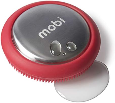 Mobi Odor Remover barra de sabão de aço e escova de vegetais, vermelho