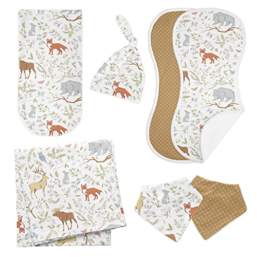 Sweet JoJo Designs Woodland Animal Toile Boy Girl Recém -nascido Essentials Baby Layette Set Gift - Blue Green Green
