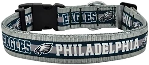NFL Pet Collar Philadelphia Eagles Dog Collar, X-Large Football Team Collar for Dogs & Cats. Um colarinho de gato brilhante