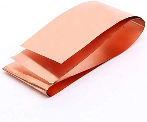 Folha de cobre de Yiwango 99,9% Folha de metal de cobre pura Cu Folha de metal 0,8x200x1000mm para artesanato aeroespacial, 0,8mm200mm1000mm