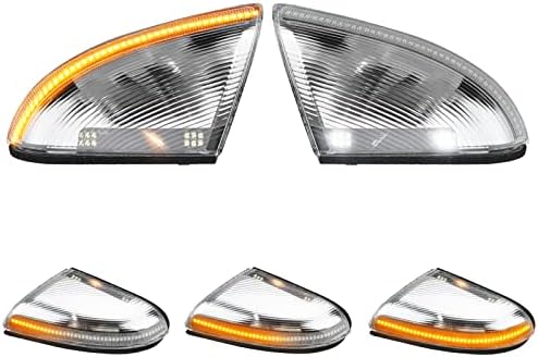 D-lumina sequencial switchback LED Mirror Turn Signal Puddle Light Compatível com Dodge Ram 1500 2500 3500 Classic, Lens Clear