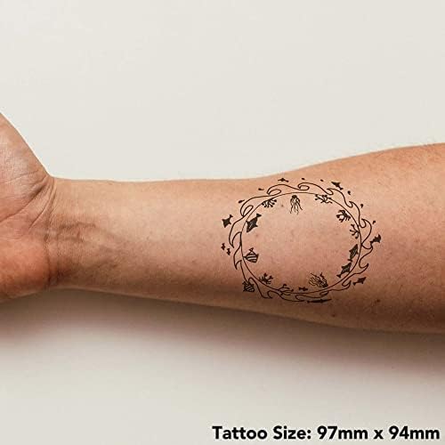 Azeeda 4 x 'Sea Life Circle' Tattoos temporários