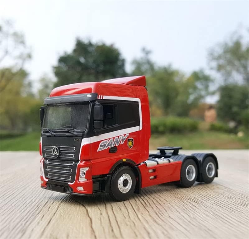 Sany Space Cab Tractor Truck Red B 1/64 Modelo pré-construído do caminhão Diecast