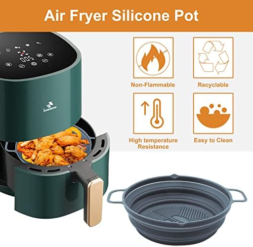 Air Fryer Silicone Liner, 2pack / 7,5 polegadas fritadeiras de ar fryer de ar silicone, revestimentos de fritadeiras de