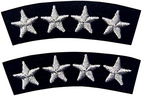 Uniforme da Marinha Four Stars Ferro bordado em costura em manchas decorativas de moda, lasca, pacote de 2