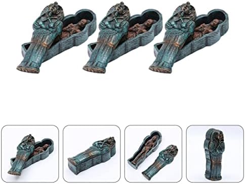 Ganazono Decoracionas para Salas de Casa 12 PCs Mummy Aquarium Aquarium estátuas de múmia de múmia escultura tanque de peixes ornamento de ornamento resina decoração de casa decoração