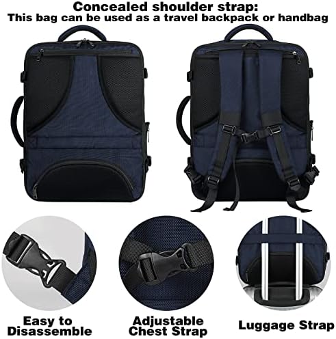 MOGPLOF Mochila de Travel On Travel, Backpack de vôo de grande voo, Mackpack de Mochila, 40L Anti -Roubo TSA Backpack de bagagem expansível, mochila de mala Weekender Fit para 17,3 polegadas laptop