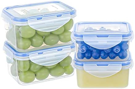 Kigi [4 pacote] 6.1 oz pequeno recipiente de armazenamento de alimentos de plástico Conjunto de porção Controle