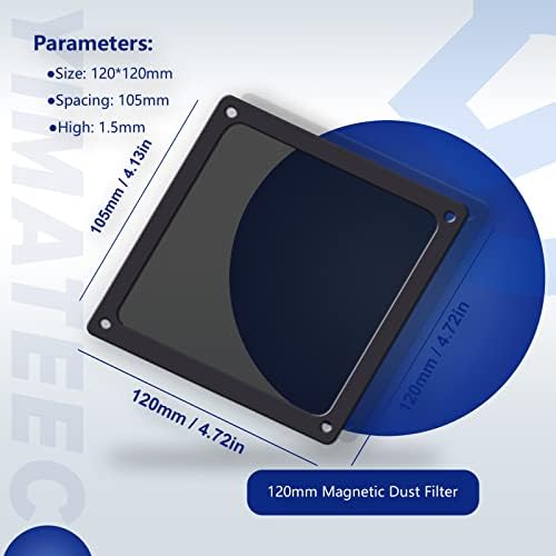 Filtro de poeira yimateEco 120mm para ventilador de resfriador de computador/PSU/roteadores nylon 80 malha, moldura magnética pc