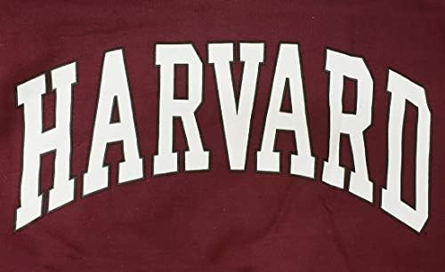 Sorto de moletom da Universidade de Harvard - Crewneck de bloco arqueado oficialmente licenciado