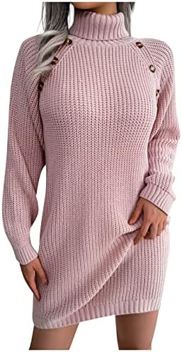 Vestidos formais de tamanho grande nokmopo para mulheres outono e inverno vestido casual pescoço redondo na cintura alta vestido de suéter de quadril