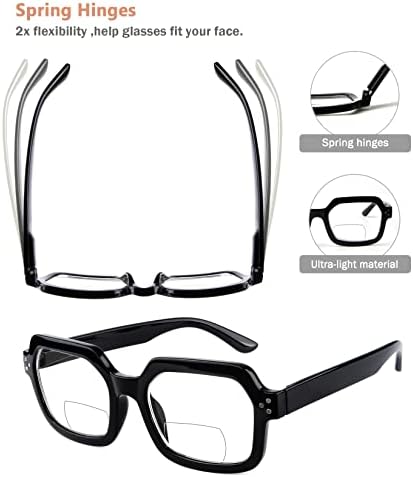 Olhos para o olho de 4 óculos de leitura bifocal para mulheres Leitores bisfocais de quadro