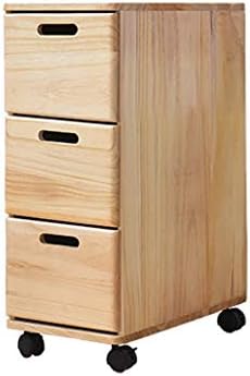 Yuyandejia armazenamento carrinho de gaveta de madeira maciça com polia de 3 camadas Largura: gabinete de canto de prateleira