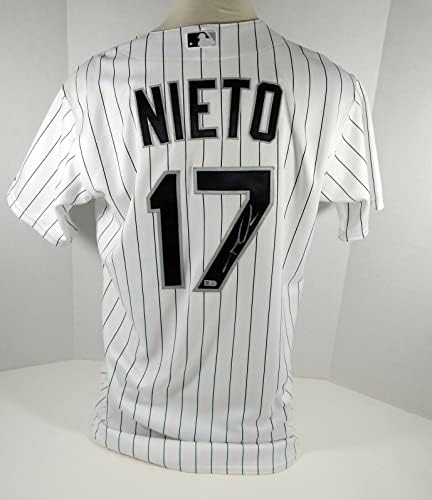 2015 Chicago White Sox Adrian Nieto 17 Jogo emitido assinado White Jersey DP07431 - Jogo usada MLB Jerseys