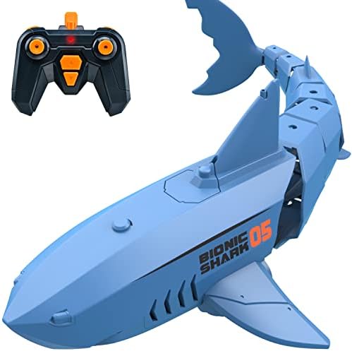 Toys de tubarão de controle remoto Alpharev para 3 4 5 meninos de 6 anos A801 ​​Toys de tubarão para crianças, tubarão RC simulado para piscina de banheiro de piscina. Grande presente para crianças com bateria recarregável