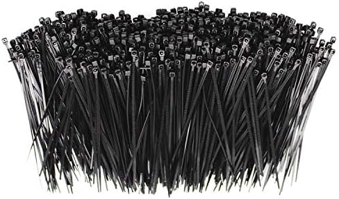 1000pcs de nylon zípe de cabo empunhando auto-bloqueio de 6 polegadas preto