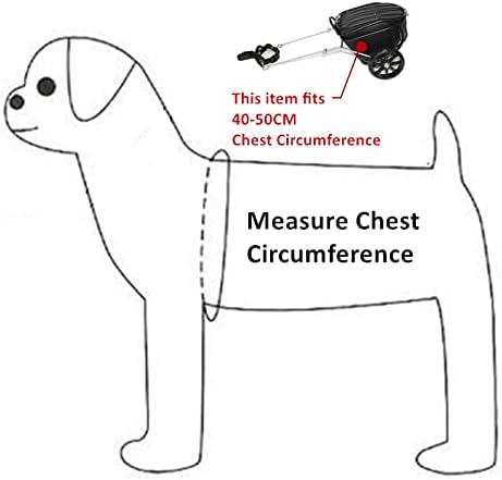 Carrinho de reboque de cães WSSBK com rodas se encaixa na cicumferência de peito 40-50cm Pet Trailer