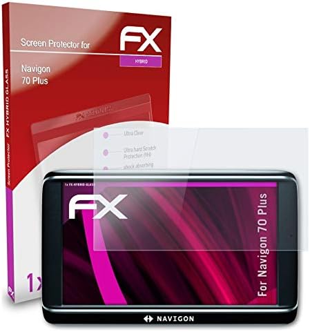 Atfolix Plastic Glass Protective Film Compatível com Navigon 70 Plus Glass Protector, 9H Protetor de tela de vidro de vidro de vidro híbrido de plástico