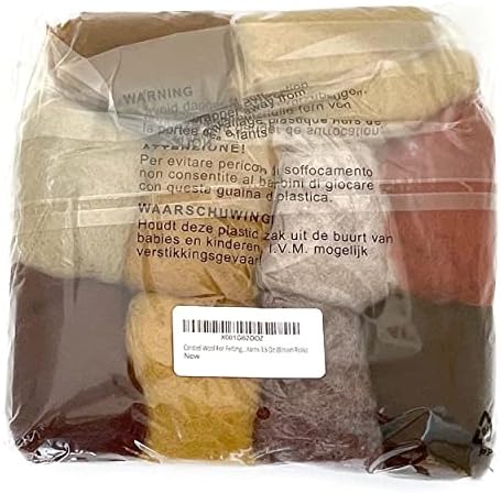 The Felt Box Selfelting Felting Wool Batts Shade Pack 100 gramas 3,5 oz