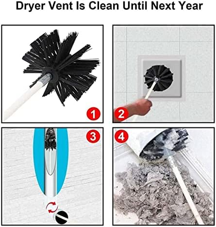 Liyun Chimney Sweep Kit Secador de ventilação de ventilação Kit de limpeza de ventilação Pushing Brush Removedor de canecas Bruscos