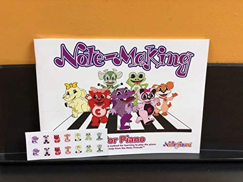 Notas para piano: um livro de piano com código de cores para crianças com adesivos de piano de anotações.