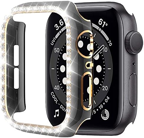 Ankang Diamond Crystal Case para Apple Watch 7 6 SE 40mm 44mm 41mm 45mm Iwatch Series 5 3 38mm 42mm Capas de proteção Mulheres acessórias