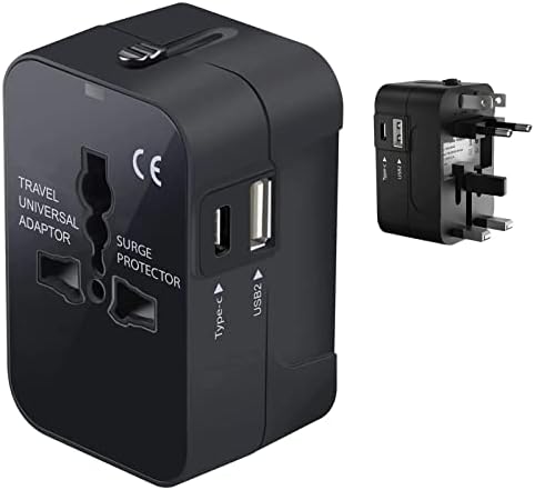 Viagem USB Plus International Power Adapter Compatível com o Diretor da ZTE de Power Worldwide para 3 dispositivos USB TypeC, USB-A para viajar entre nós/EU/AUS/NZ/UK/CN