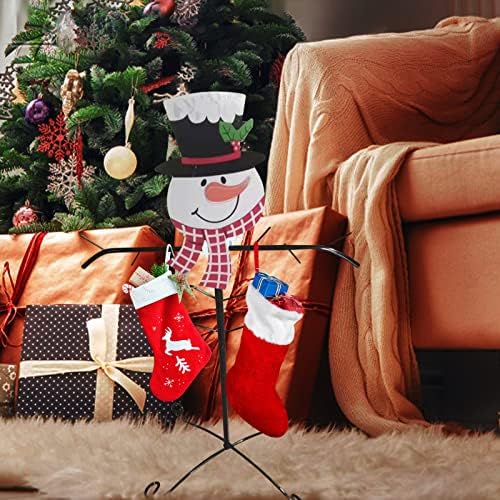 Bolsa de ornamento S com titular de Natal do boneco de neve e cabides de meia, galhos independentes Decoração e pendura o pequeno