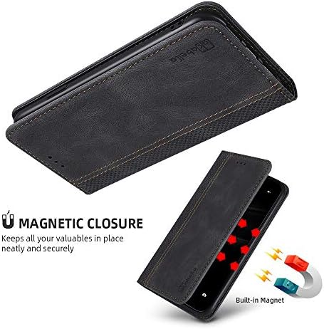 Caixa de Akabeila para Huawei P30 Lite Caixa de carteira de couro premium com chuteiro de encerramento magnético Slots de cartão fólio Capa de protetor protetor protetor de protetor de protetor de choque de choques preto à prova de choque