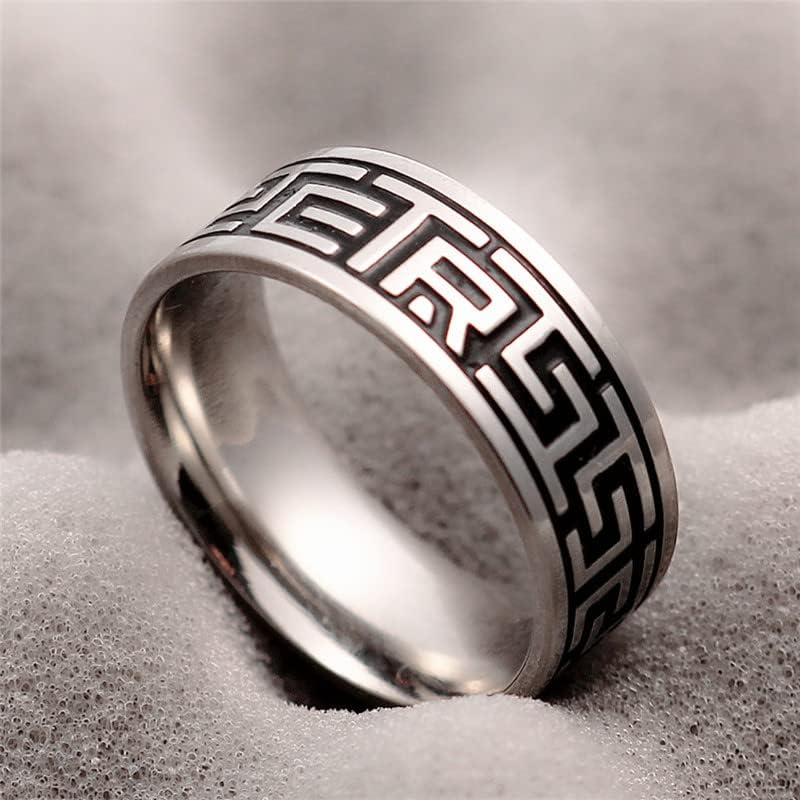 Zboro vintage 316l anel para homens e mulheres nunca desaparecem o poder da sorte om mani padme hum sânscrito budista mantra anel-13144