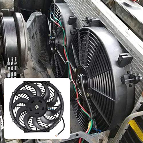 Ventilador de refrigeração elétrica de Akozon, 2PCS Radiator Resfresfing Fan 12in Universal Vehicle RefriCing Fan