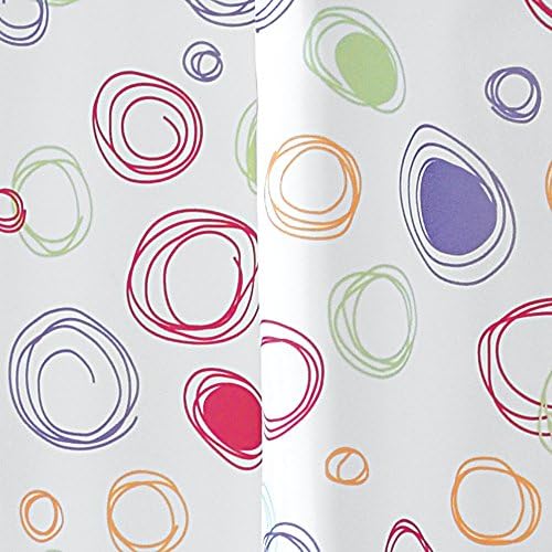 Cortina de chuveiro de doodle de tecido Idesign para mestre, hóspede, crianças, dormitório da faculdade, 72 x 72, multicolorido