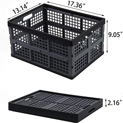 Ortodayes Crate plano dobrável, caixas de armazenamento dobráveis ​​plásticas, conjunto de 3