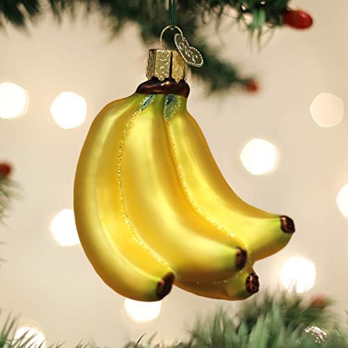 Ornamentos de Natal do Velho Mundo Bacto de Ornamentos de Bananas de vidro soprados para a árvore de Natal