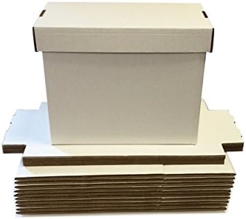 Caixas de armazenamento em quadrinhos brancas curtas - detém 150-175 quadrinhos