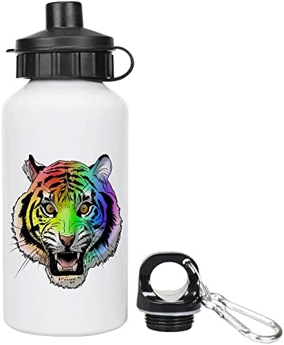Azeeda 600ml 'arco -íris tigre' garrafa de água/bebidas reutilizáveis