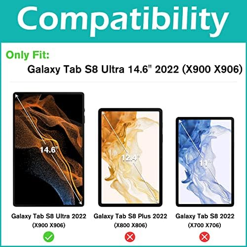 Procase Galaxy Tab S8 Ultra Caso 14,6 polegada 2022 Com o Soldador de caneta S Modelo X900 X906, Casos de proteção Slim Stand