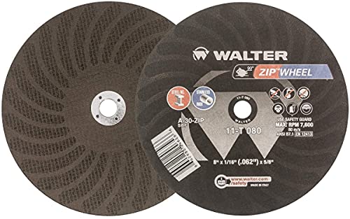 Walter Zip+ Wheel Packof25 Tipo1 Roda de areia de óxido com design de costela, arbor de orifício redondo