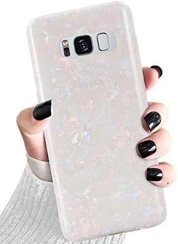 J. West Galaxy S8 Case, S8 Caso Luxuja brilho brilho e lustre pearly-lustre slim flexível à prova de choque transparente