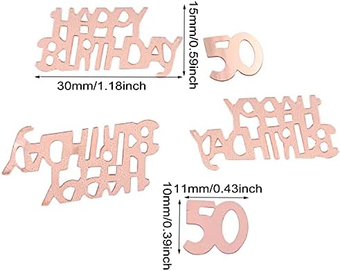 Honbay 4 Bolsas Glitter 50th Aniversário Decorações de mesa de mesa Metálica Número 50 Confetti 50th Feliz Aniversário Confetti