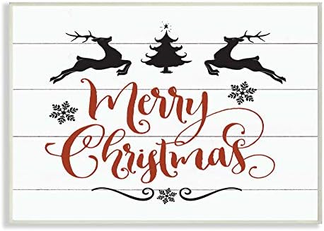 A coleção de decoração stunel Home Feliz Natal Recanda Black White and Red Art, orgulhosamente feito nos EUA - multicolor 16 x